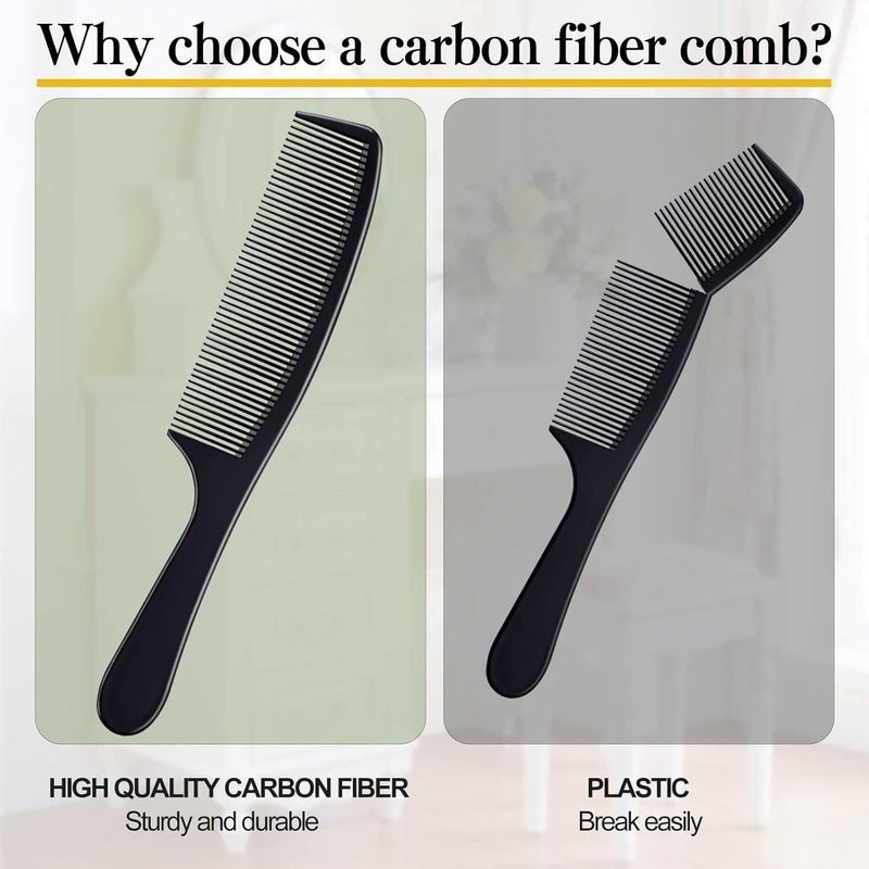 Bealihelp 4 Pieces Combs for Women and Man, Premium Black Carbon Fiber Hair Comb Set for Teasing and Parting, Professional Combs for Hair Stylist, Fine and Wide Tooth Styling Comb for All Hair Types - Image 4